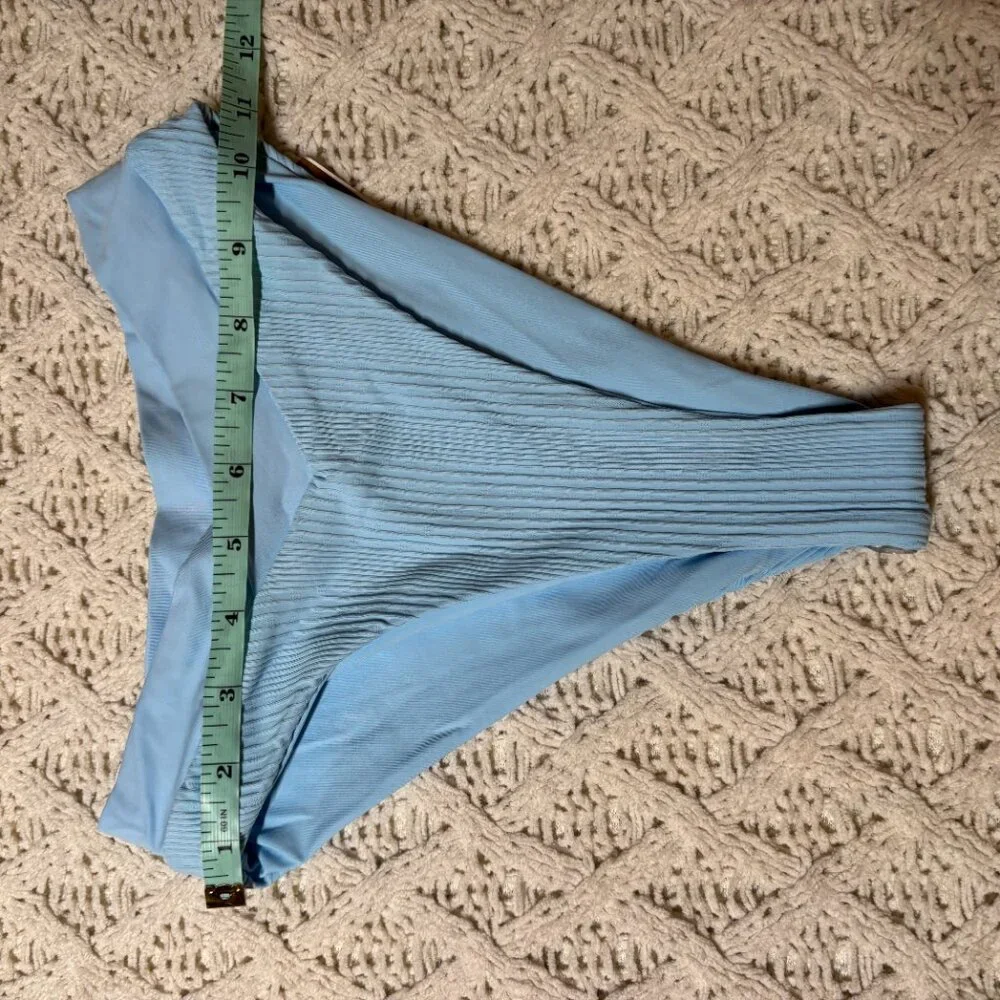 L*Space Ribbed Bitsy Cut‎ Bikini Bottom Blue Swimwear-XS-NWOT w/hygiene sticker